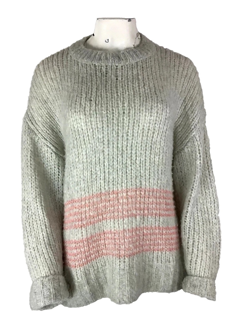 rag & bone Womens Sz M Soft Feel Merino Wool Cashmere Thin Knit Sweater Gray